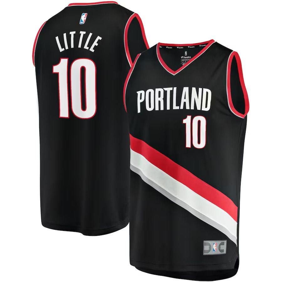Men Portland Trail Blazers #10 Nassir Little Fanatics Branded Black Fast Break Replica NBA Jersey->portland trail blazers->NBA Jersey